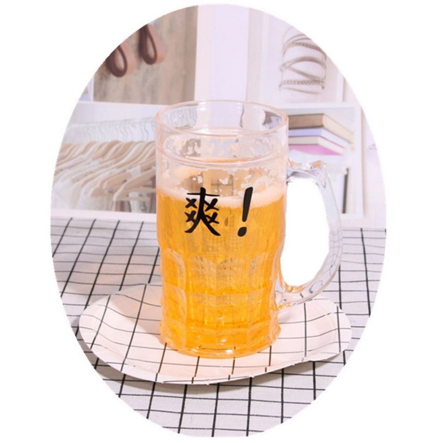 婚紗攝影道具-啤酒杯(爽字)