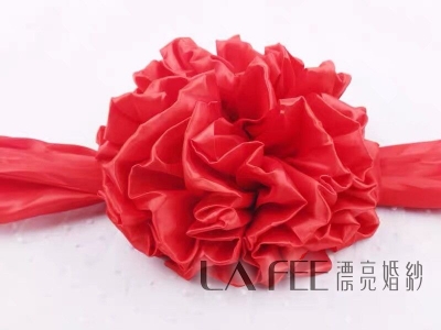 婚紗攝影道具-喜慶紅色傳統花球