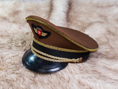 婚紗攝影道具-咖啡色軍官帽